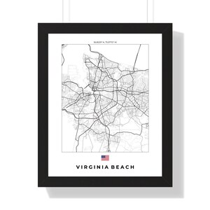 Stadt Karte Virginia Wand Kunstwerk - Digitaler Download oder Druck, einzigartiges Wohnkultur, moderne Karte Kunst, Geschenk für Reisende & Einheimische