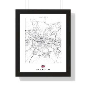 City Map Glasgow Wall Artwork - Digital Download & Print, Modern Home Decor, Unique Gift for Glasgow Lovers, Wall Art Decor