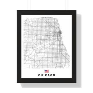 Mapa de la ciudad de Chicago: obra de arte mural / Descarga digital o impresión / Decoración única para el hogar para los amantes de Chicago