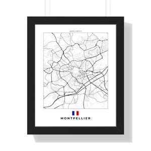 City Map Montpellier Wall Art - Digital Download or Print, Modern Home Decor, Unique Gift Idea, Local Art