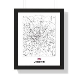 Mapa de la ciudad de Londres, Reino Unido - Ilustración de pared / Descarga digital o impresión / Decoración única para el hogar para los amantes de Londres