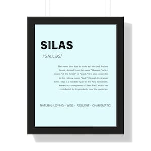 Silas Name Typography Deco - Elegant Wall Art for Him | Personalized Home Decor & Gift Idea