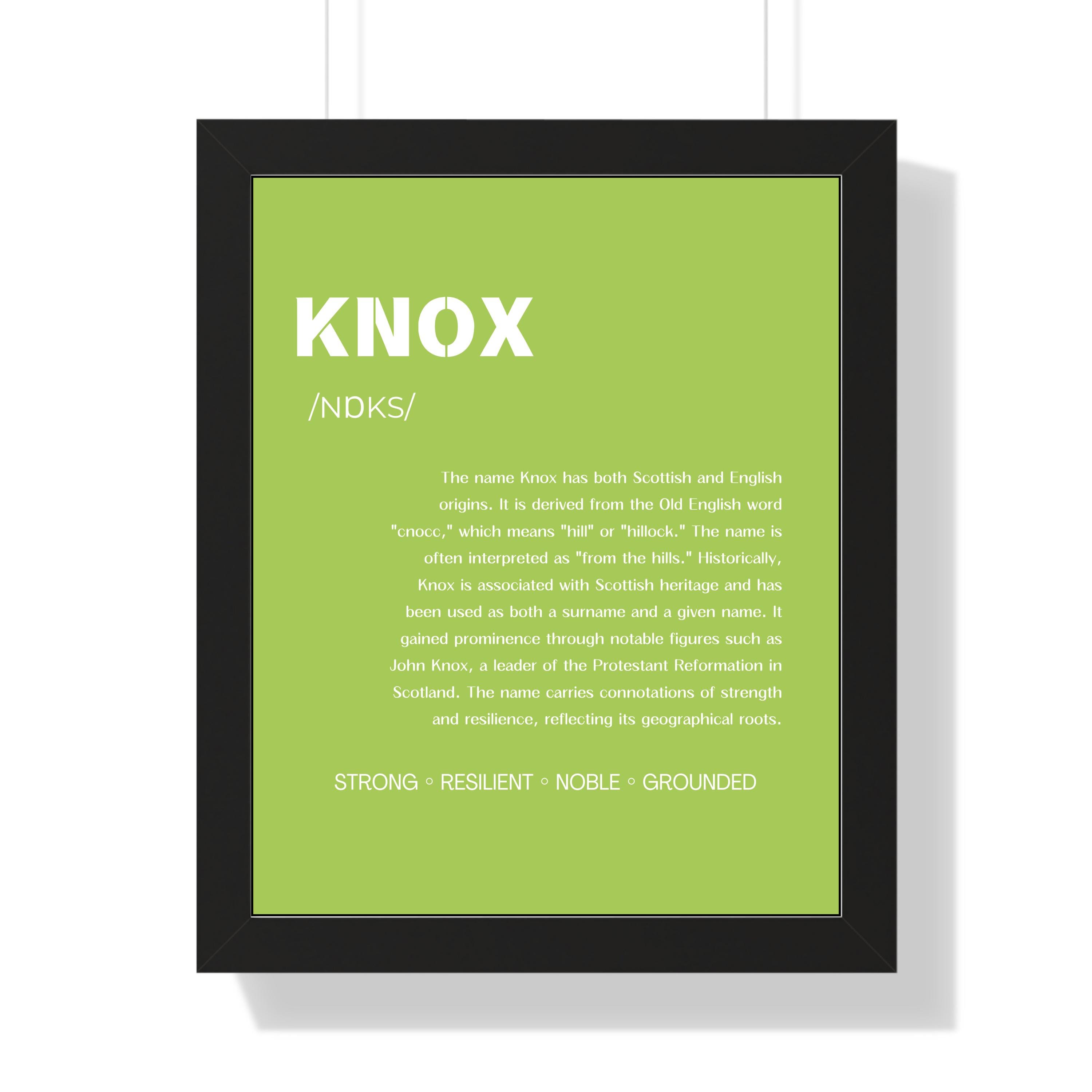 Typography Knox Name Art - Unique Home Wall Decor & Personalized Memory Gift for Him