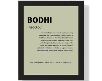 Bodhi Name Typography Art Print | Unique Newborn Gift & Housewarming Decor | Personalized Wall Art for Nursery