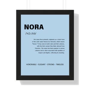 Art - Nora Name Typography Wall Art | Stylish Decor for Newborns & Homes | Personalized Nursery Decoration
