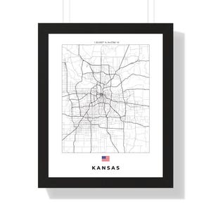 Arte de parede do mapa da cidade de Kansas - Download digital ou impressão, decoração exclusiva para casa, arte de Kansas, presente para viajantes e moradores locais
