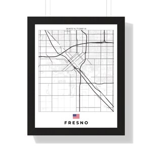 City Map Fresno Wall Artwork | Digital Download or Print | Unique Home Décor for Fresno Lovers