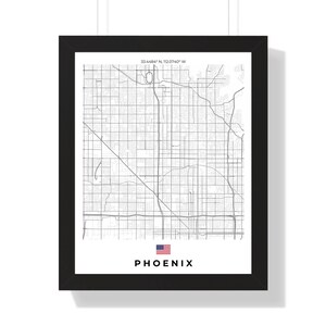 Plan de la ville, oeuvre d'art murale Phonenix | Téléchargement numérique ou impression | Décoration d'intérieur unique pour les amateurs de Phonenix
