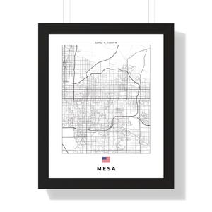 Oeuvre d'art murale Mesa du plan de la ville - impression ou téléchargement numérique, décoration d'intérieur unique, cadeau personnalisé pour les amateurs de ville, design moderne