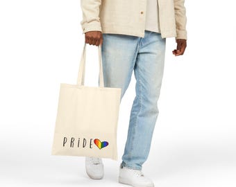 Pride Love Canvas Tote Bag: LGBTQ+ Eco-Friendly Shopping Bag