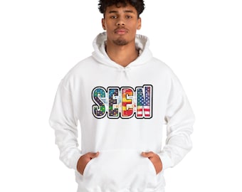 Visto American Flag & Pride LGTBQ Bandeira Unissex Moletom, Moletom com Capuz, Pulôver - Design Moderno e Ousado