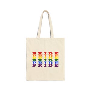 LGBTQ+ Pride Canvas Tote Bag: Rainbow Flag Shopping Bag image 4
