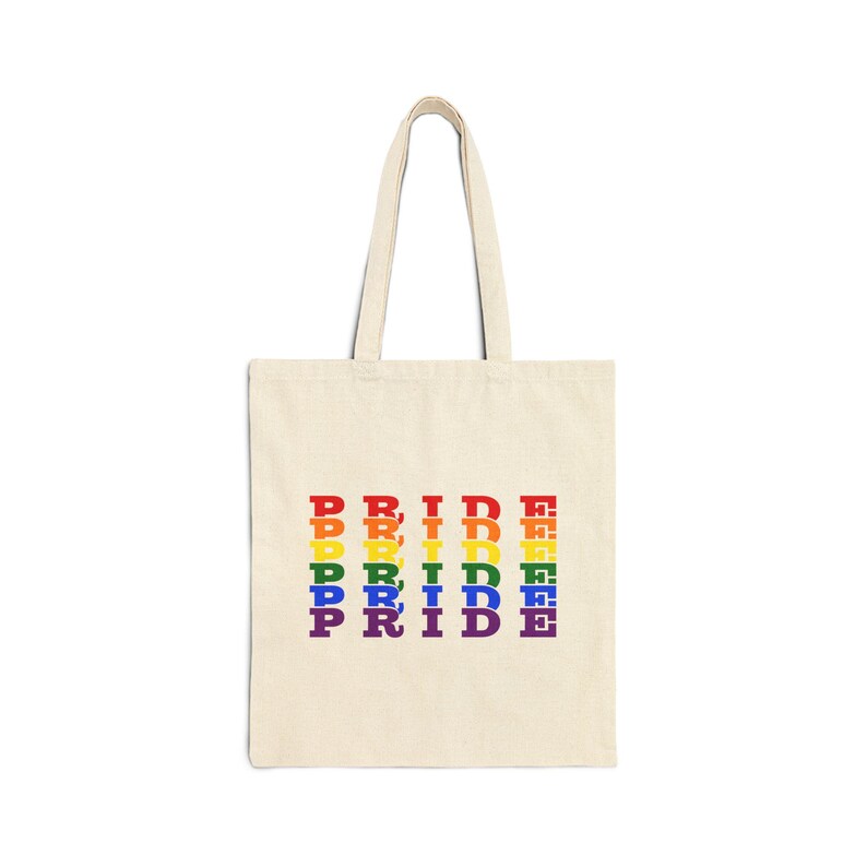 LGBTQ+ Pride Canvas Tote Bag: Rainbow Flag Shopping Bag image 4