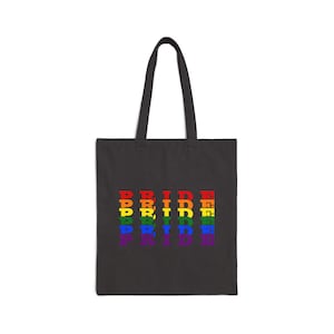 LGBTQ+ Pride Canvas Tote Bag: Rainbow Flag Shopping Bag image 5