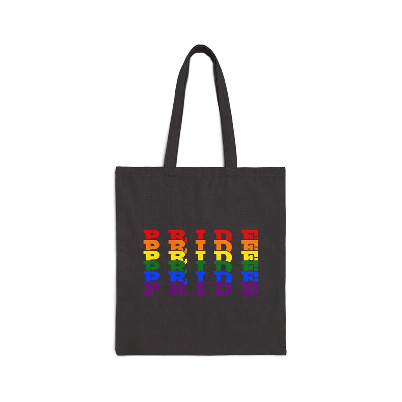 LGBTQ+ Pride Canvas Tote Bag: Rainbow Flag Shopping Bag image 5