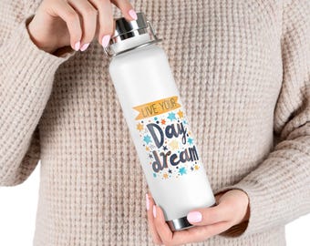 Garrafa térmica motivacional: 'Viva seu sonho' 22oz