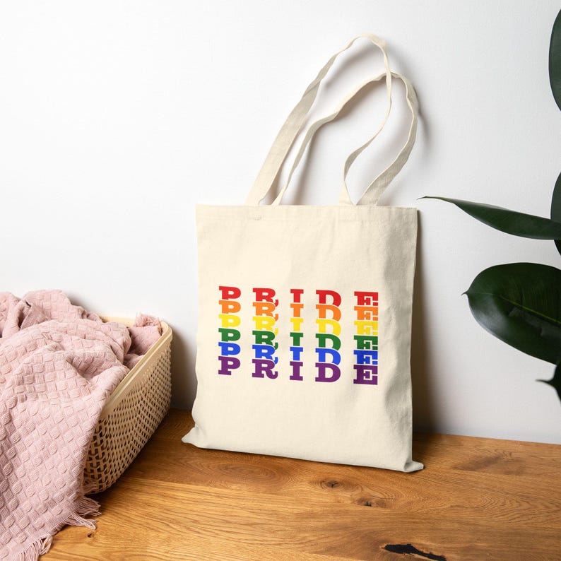 LGBTQ+ Pride Canvas Tote Bag: Rainbow Flag Shopping Bag image 10