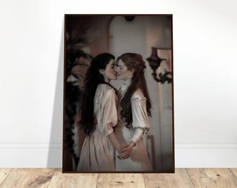 Vinatge Sapphic Romance Wall Decor, WLW Downloadable Poster