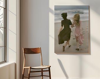 Sapphic Couple Art Print: Intimate Lesbian Wall Decor, Feminine Romance Artwork, WLW Digital Download