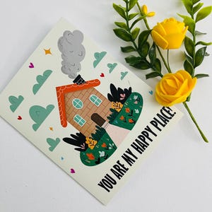 Carte de voeux Carte de pendaison de crémaillère Cadeau mignon pour propriétaire d'une maison Cadeau pour couple Carte de Saint-Valentin Carte romantique Carte pour lui Cadeau elle Livraison rapide