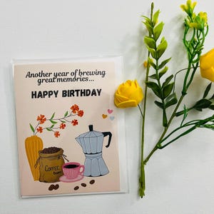 Carte d'amour, cadeau café, cadeau pour elle, cadeaux mignons pour lui, articles de café, cadeau d'anniversaire, tasse à café, carte de voeux d'amour, mari, femme