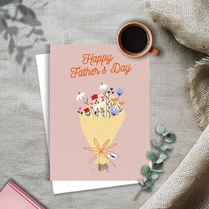 Carte de fête des pères, carte florale pour papa, meilleur papa de tous les temps, jolie carte pour la fête des pères, cadeau pour papa, carte avec des fleurs, bouquet spécial pour papa