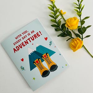 Carte de Saint-Valentin pour petit ami, carte d'amour pour femme, carte de randonnée, cadeau petit ami, cadeau petite amie, cadeau partenaire, cadeau romantique pour lui, jeu de mots