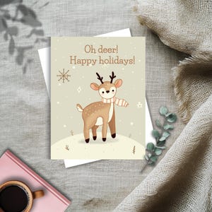 Carte de Noël animal drôle, jolie carte de Noël pour mari, femme, petit ami, petite amie, maman, papa, carte de jeu de mots joyeuses fêtes