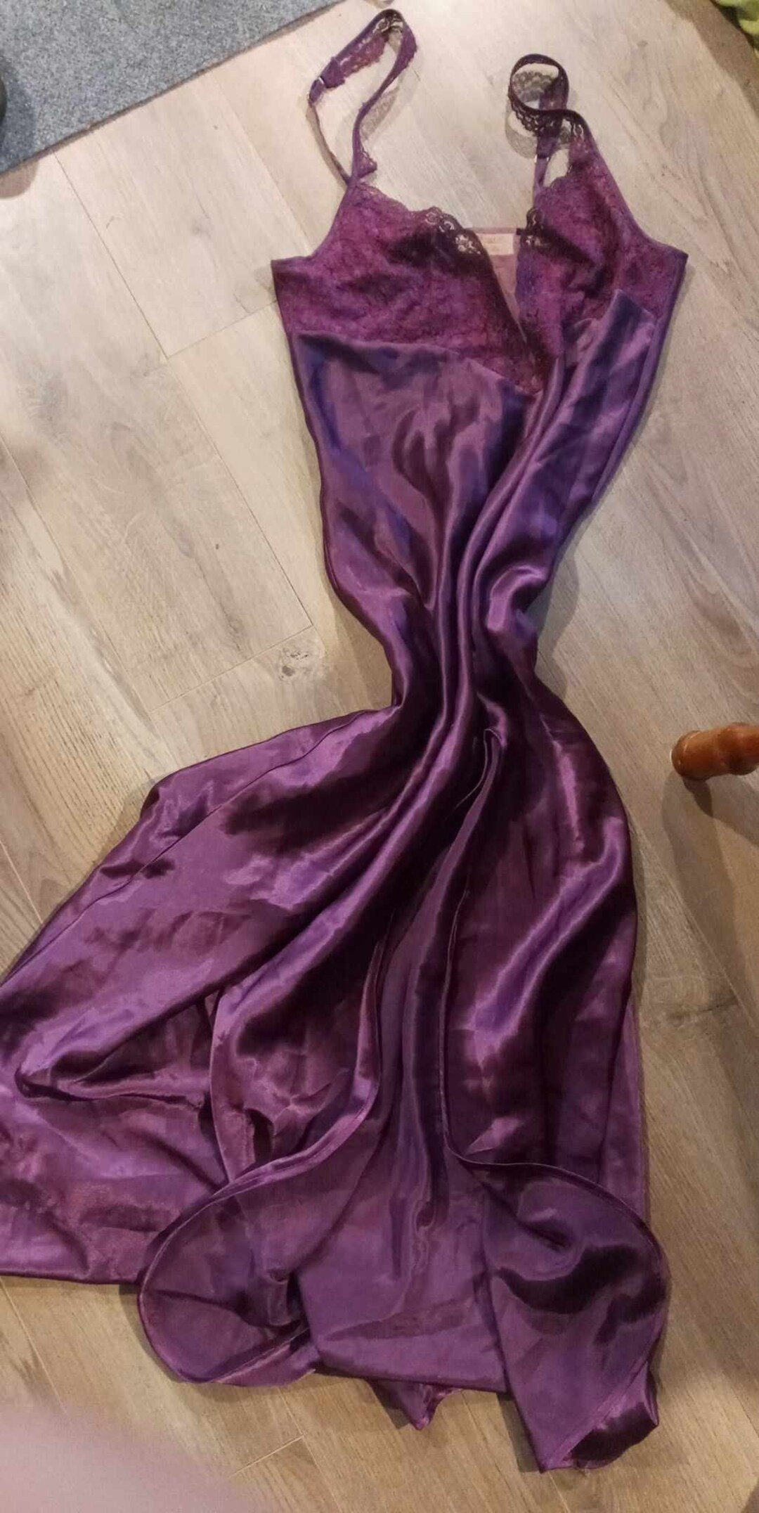 Victorias Secret Purple Silk Mini Slip Dress
