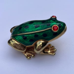 Emerald Green Miniature Frog Trinket Box