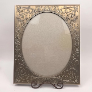 Vintage Metal Frame with Scrolled Floral Motif Rectangular with Oval Opening