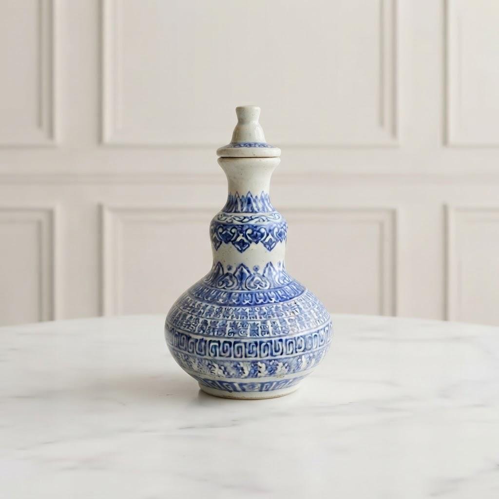 PR143 古い 中国 染付 四方 瓶 39cm Chinese Sake Bottle - Etsy