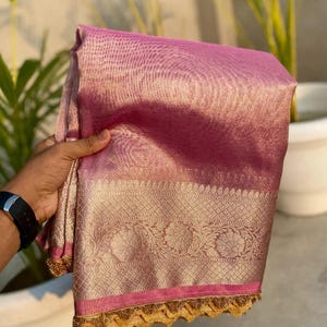 Banarasi soft tissue silk saree with readymade blouse