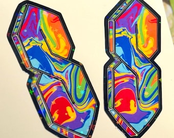 Groovy Cool S Sticker, Stussy S, Trippy Graffiti Font, Psychedelic Rainbow Y2K Art