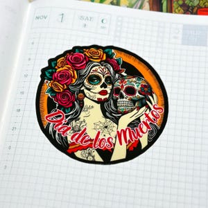 Dia de los Muertos Sticker, La Calavera Catrina, Tattoo Mexican Art, OG Journal Decal image 4