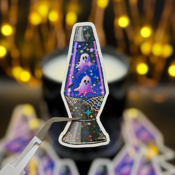 Purple Spooky 70s Lava Lamp Sticker, Retro Horror Artwork, Haunted Journal and Planner Decal