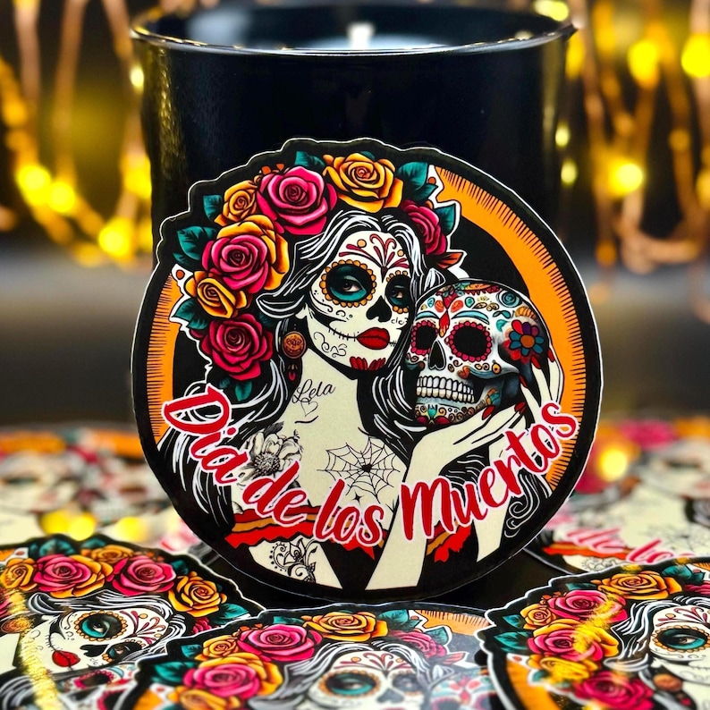 Dia de los Muertos Sticker, La Calavera Catrina, Tattoo Mexican Art, OG Journal Decal image 1