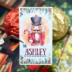 Personalized Nutcracker Christmas Present Gift Tags, Custom Name Sticker Pack, Gift Wrapping Decor