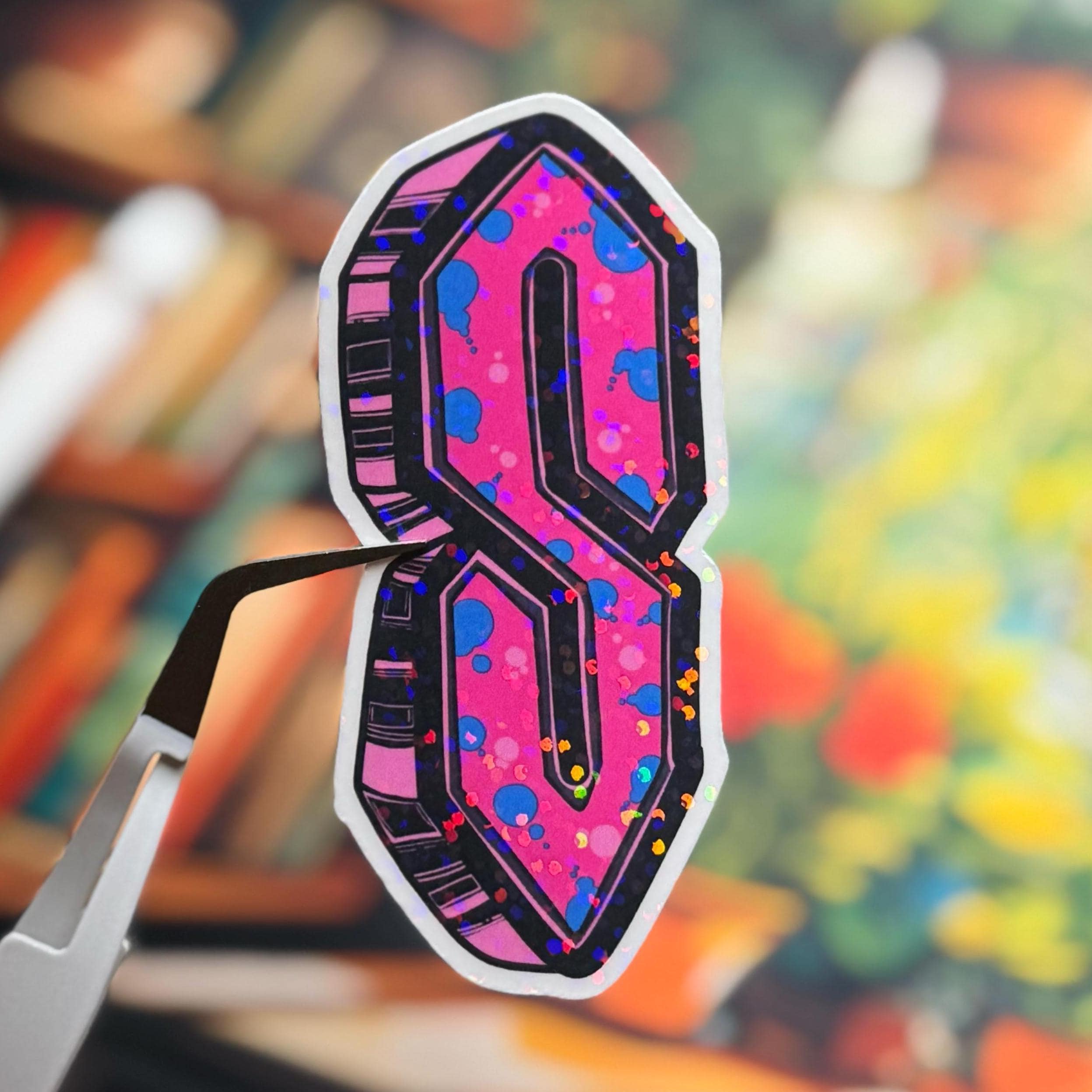 Y2K Cool S, 90s Sticker, Holographic Stussy S Doodle Letters 