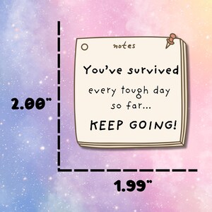 Positive Affirmations Sticky Note Reminder Sticker, Mental Health Decal image 3