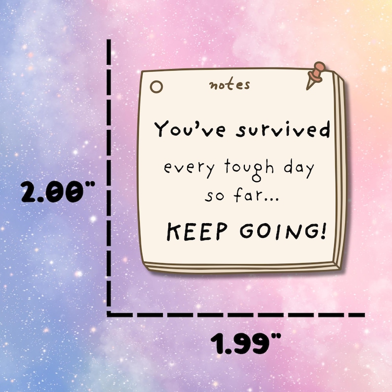 Positive Affirmations Sticky Note Reminder Sticker, Mental Health Decal image 3