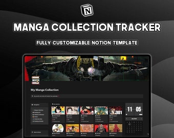 Manga Collection Tracker Notion Template | Aesthetic Notion Template | Manga Collection Library | Manga Reading List | Notion Budget Planner