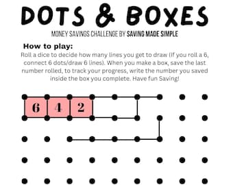 Dots And Boxes Savings Challenge (PDF - 8x11)