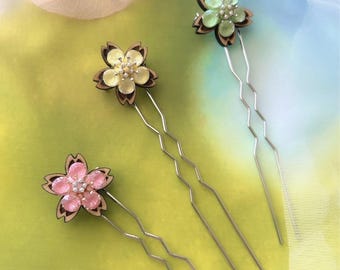 SAKURA Hair Accessory Kanzashi Pin - Etsy display picture 1