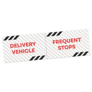 Delivery Vehicle Frequent Stops Magnet | Removable Work Decal | Courier Van Sign