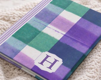 Personalized Plaid Journal Custom Name Notebook Student Teacher Gift Aesthetic Back To School Gift