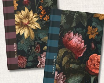 Personalized Floral Journal Gifts Women Writing Notebook Hardcover Lined Perforated Pages Tear Out Daily Journaling Mom Birthday Custom Name