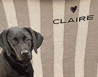 Custom Pet Blanket Personalized Dog Name Throw Woven Cat Memorial Gift Portrait Photo Keepsake Animal Lover Home Decor Couch Furniture Puppy
