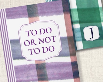 Personalized Plaid Journal Custom Name Notebook Student Teacher Gift Aesthetic Back To School Gift