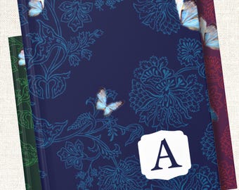 Personalized Butterfly Journal Hardcover Notebook Botanical Initial Monogram Gift Bridesmaid Thank You Present Birthday Graduation Lined